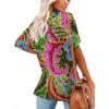 Chic Comfort: The Retro Floral Women's V-Neck Shirt - Image 4